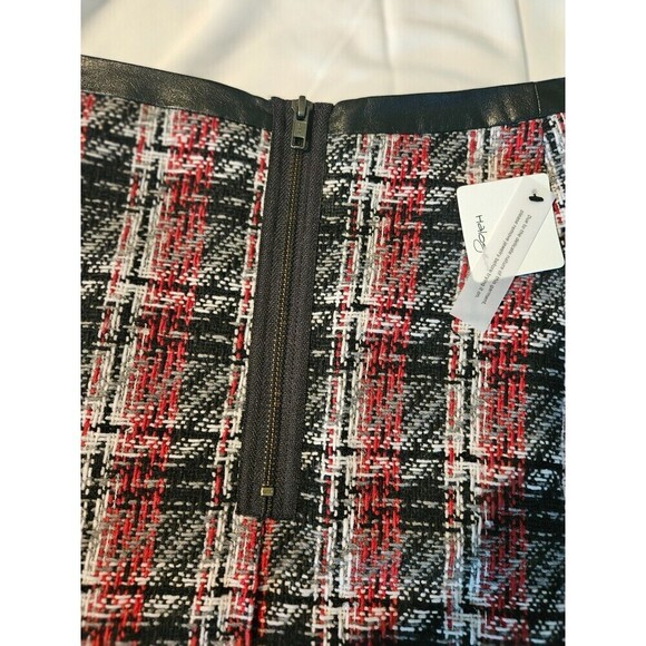 Halogen Womens Mini Skirt Half Front Zipper Textured Knit Multicolor Wool Blend - Picture 3 of 9